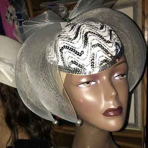 Silver Sequin Church Hat